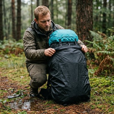 Sac à dos camping 90L housse pluie