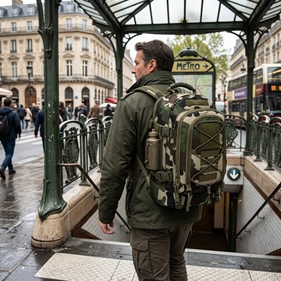 Sac à dos camping housse pluie intégrée