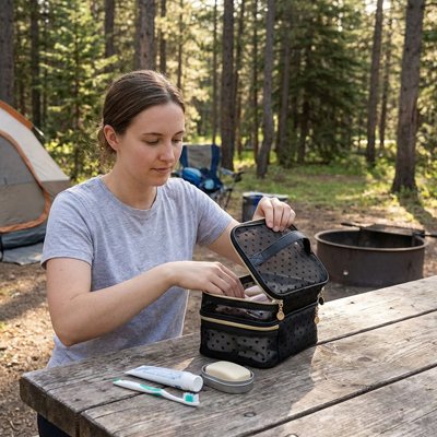 Trousse toilette femme compartiments voyage