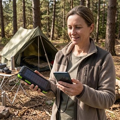 Batterie Externe Solaire Portable - Autonomie Illimitée Camping Trek
