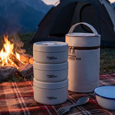 Boîte repas isotherme inox ouverte