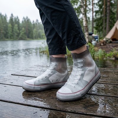 Couvre-chaussure réutilisable semelle antidérapante détail