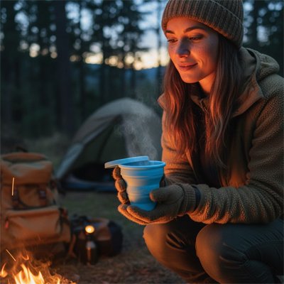 Gobelet EcoCompact silicone boisson chaude camping