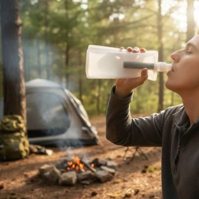 Gourde filtrante camping filtration eau pure