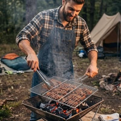 Grille barbecue robuste cuisson plein air