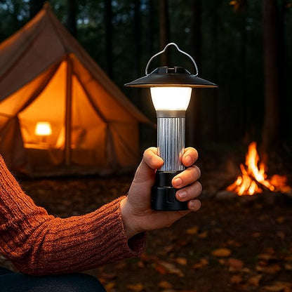 Lampe camping rechargeable compacte dans sac