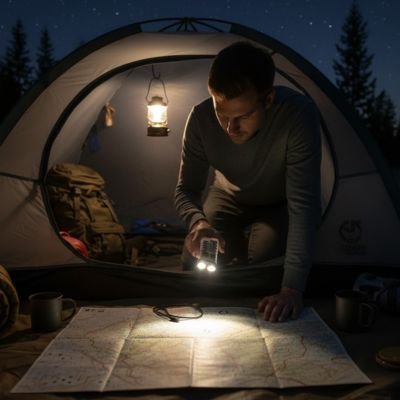Lampe de poche rechargeable camping été