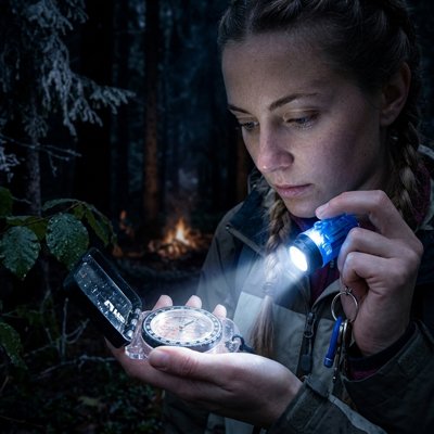 Lampe de poche LED 2500 lumens allumée