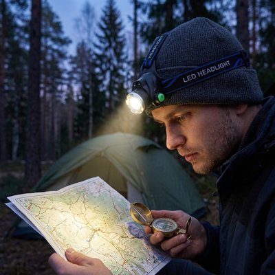 Lampe frontale ultra-puissante bandeau réglable