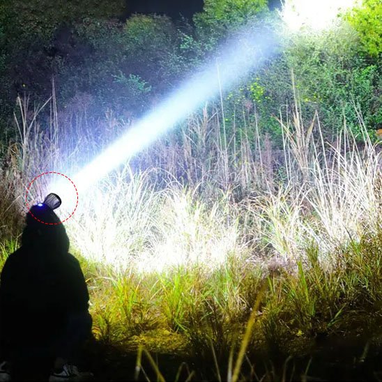 Lampe frontale étanche utilisée en camping