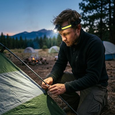 Lampe frontale camping bivouac nocturne