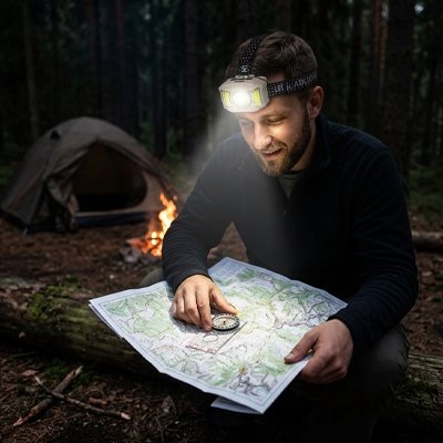 Lampe frontale ultra-puissante modes éclairage