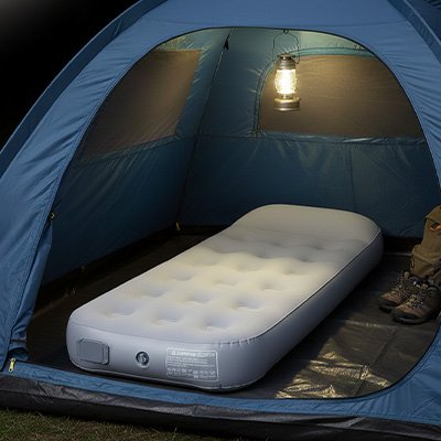 Matelas gonflable ultraléger camping déplié