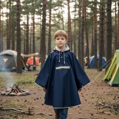 Poncho enfant imperméable capuche ajustable