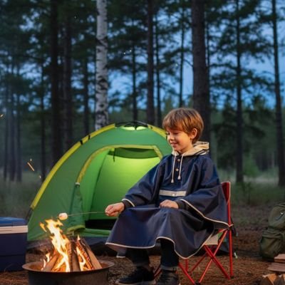 Poncho enfant coloré randonnée été