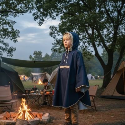 Poncho enfant imperméable coloré déplié