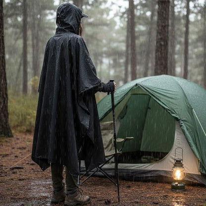 Poncho pluie randonnée sentier montagne