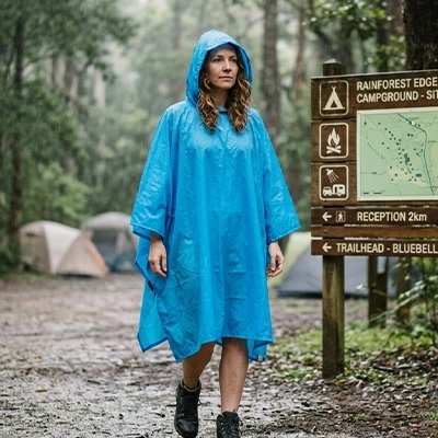 Poncho Pluie Ultra-Léger Imperméable — Trek et Camping Été