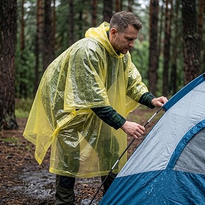 Poncho Pluie Ultra-Léger Imperméable — Trek et Camping Été