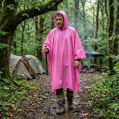 Poncho Pluie Ultra-Léger Imperméable — Trek et Camping Été