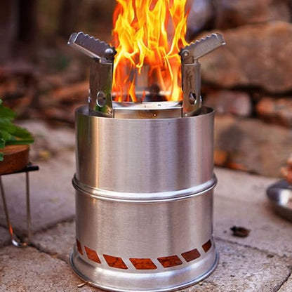 Réchaud portable camping flamme brindilles
