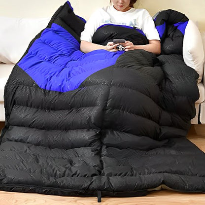 Détail fermeture sac couchage double matelassé