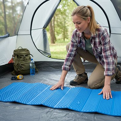 Tapis de sol camping ultra-résistant déplié