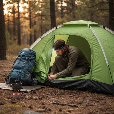 Tente bivouac ultra-légère montée nature