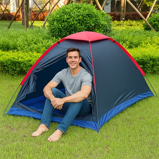 Tente camping imperméable sous la pluie